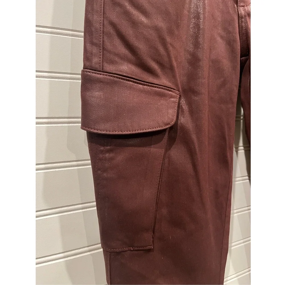 Monfrère Preston Coated Merlot Slim‎ Fit Cargo Denim Jeans Mens 30x34